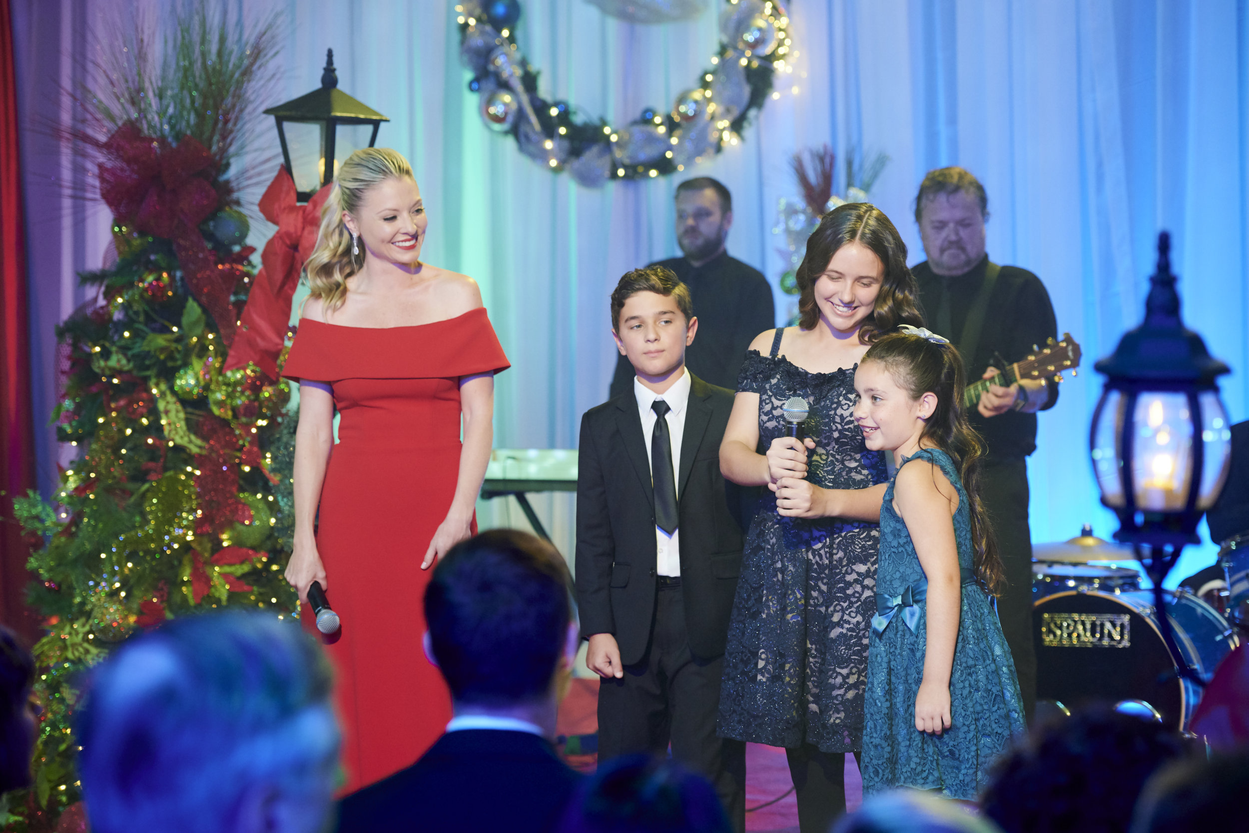 home for christmas blue dress Rosemary Clooney and Vera Ellen Sisters Blue Lace Dress from White Chr –  Hoprom main image 0