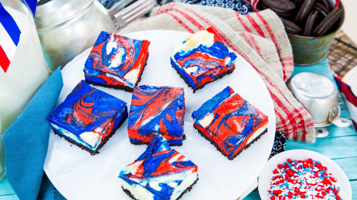 Patriotic Cheesecake Oreo Stars