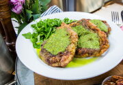 Fried Pork Chops with Arugula Pecan Pesto - Home & Family