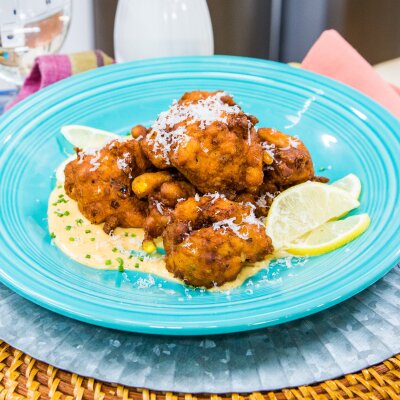 Crab Beignets with Chili Aioli