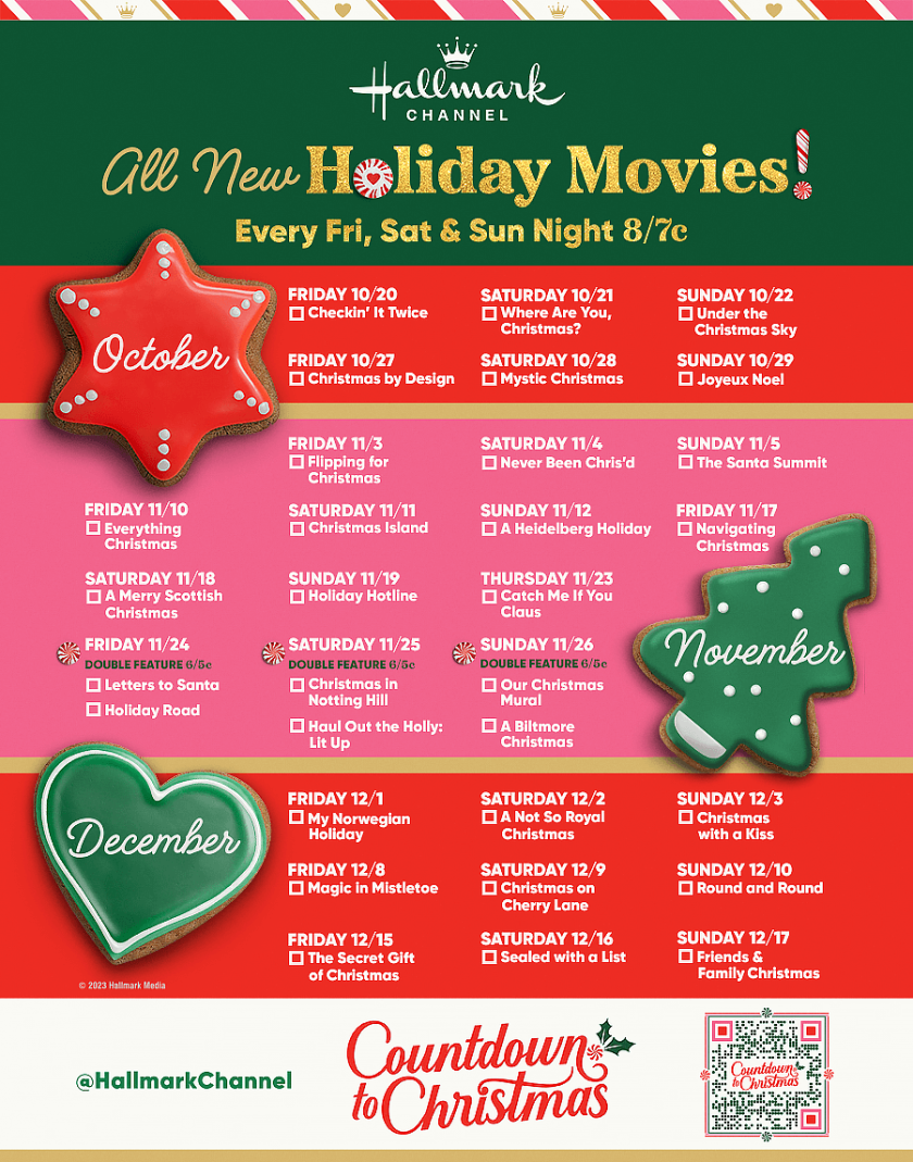 Holiday Movie Calendar 2022