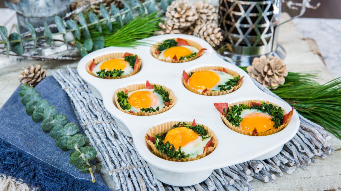 Haylie Pomroy - Turkey Bacon Spinach Egg Cups
