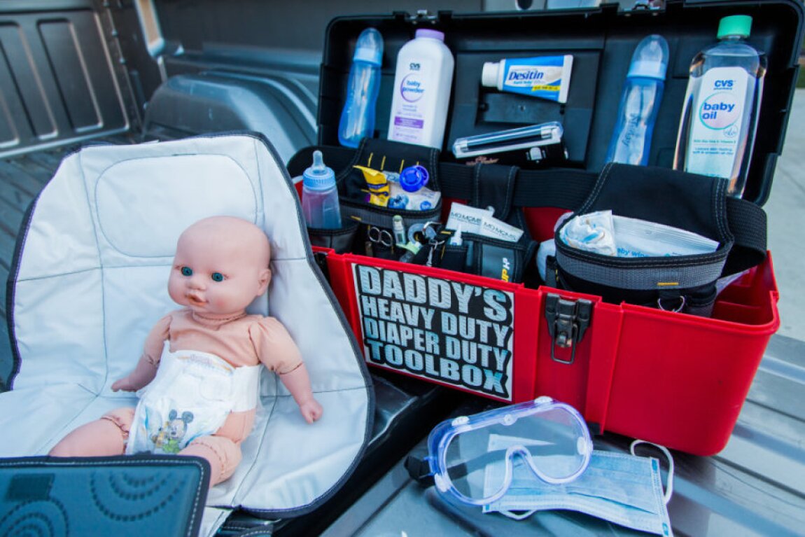 daddy diaper tackle box Bag Backpacks 18 H x 12 W x 10 D Daddy's diaper toolbox... might give