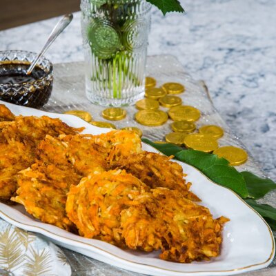 Pati Jinich - Potato, Sweet Potato, and Granny Smith Latkes
