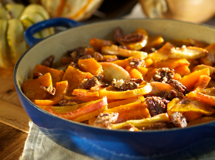 Roasted Butternut Squash and Apples with Maple Glazed Pecans
