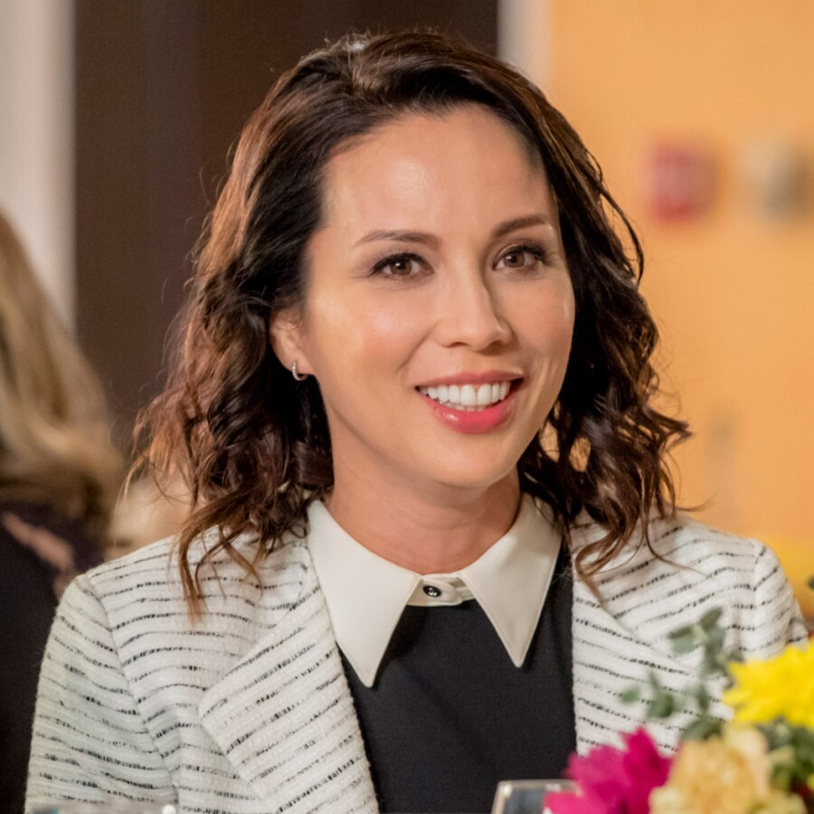 Lexa Doig as Sally on Aurora Teagarden Mysteries: A Game of Cat and Mouse
