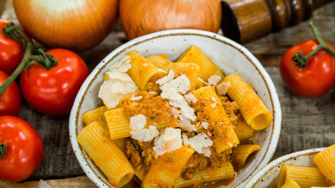 Rigatoni with Bolognese Sauce