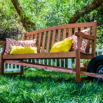 DIY Wheelbarrow Bench