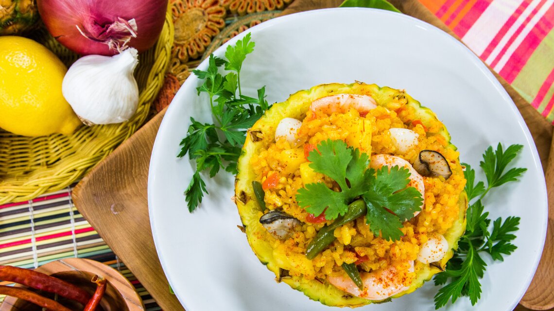 Pineapple Seafood Paella