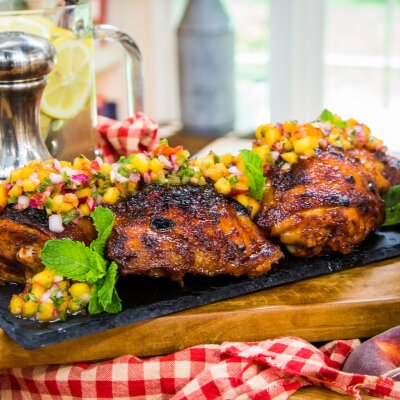 Sweet and Spicy Summer Chicken with Peach Salsa