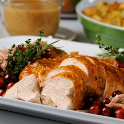 Lemon Herb Salted Turkey and Golden Roasted Turkey Stock