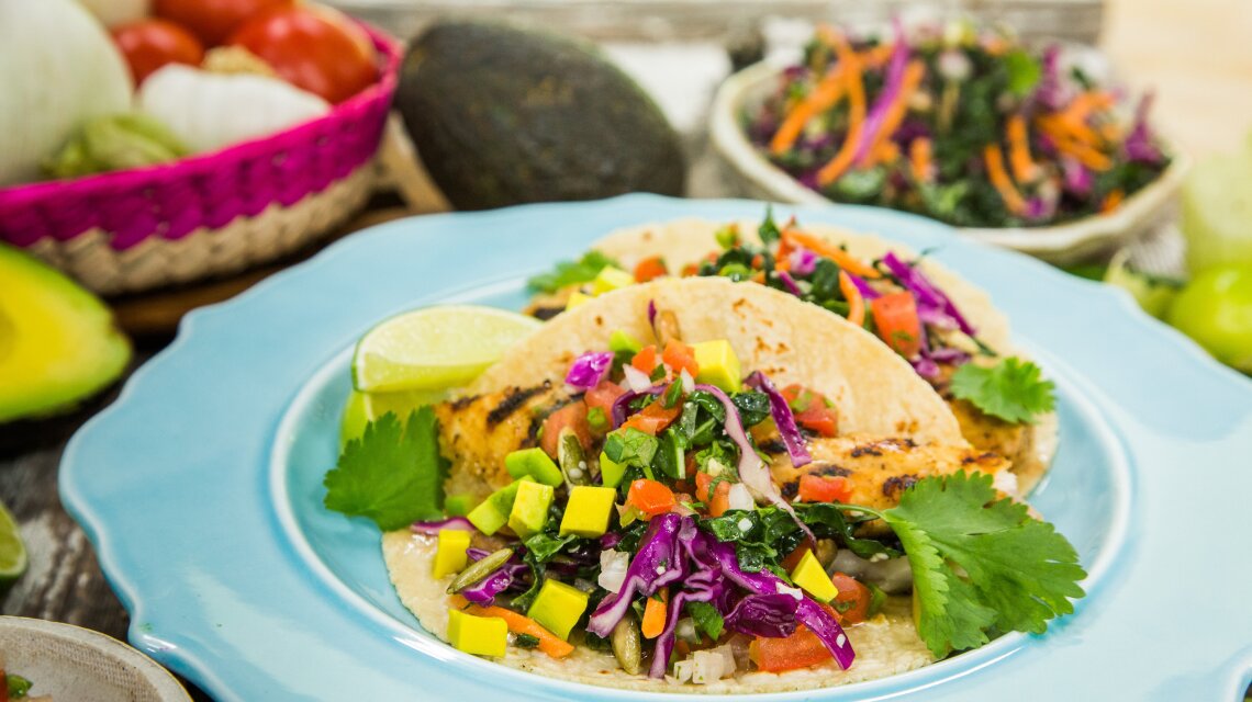 Catfish Tacos with Malted Kale Slaw