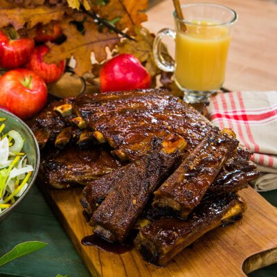 Sticky Cider Spare Ribs