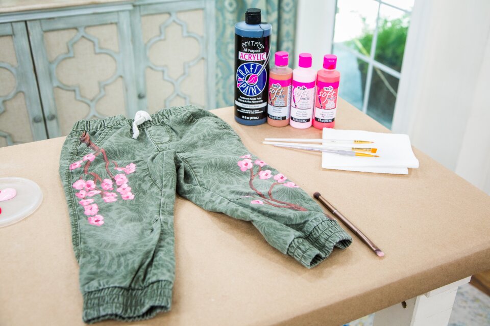 DIY Mommy and Me Cherry Blossom Pants