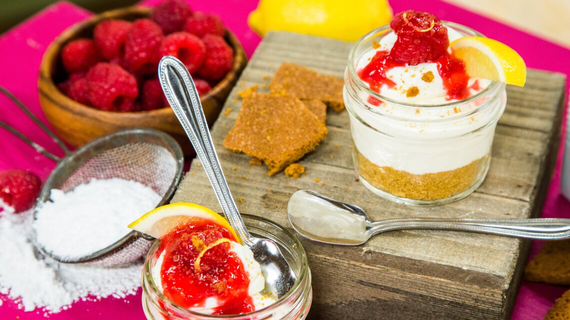 No Bake Raspberry Lemon Cheesecake