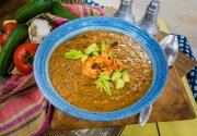 Gazpacho with Grilled Shrimp & Avocado - Home & Family