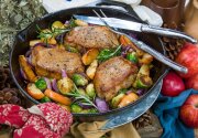 One Skillet Pork, Brussels Sprouts and Apples - Home & Family