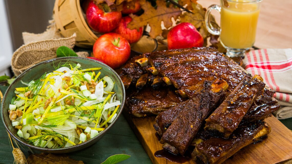 Sticky Cider Spare Ribs