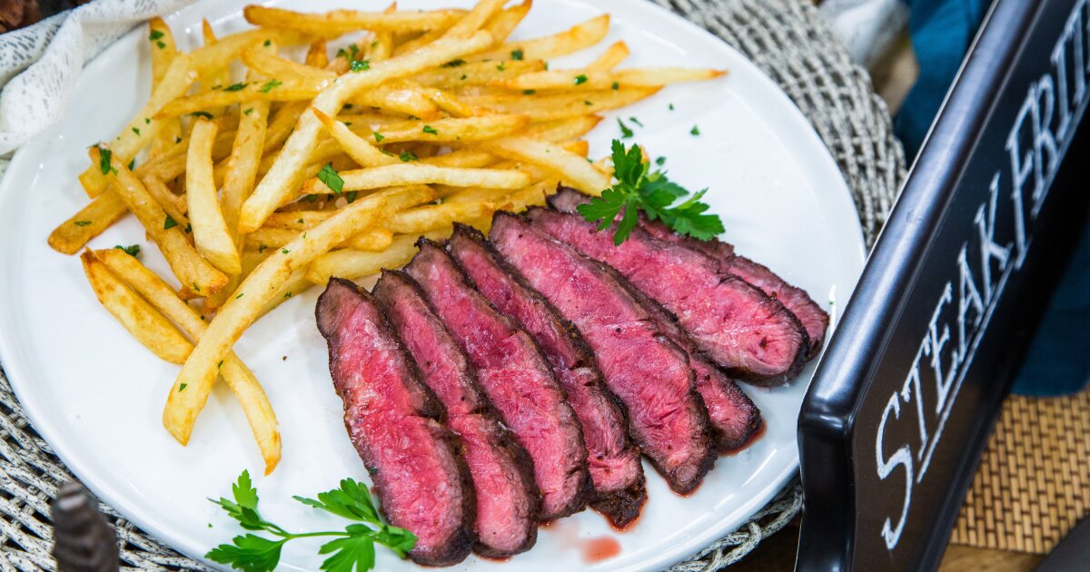 Steak Frites with Red Wine Vinegar DemiGlace Beurre Home & Family