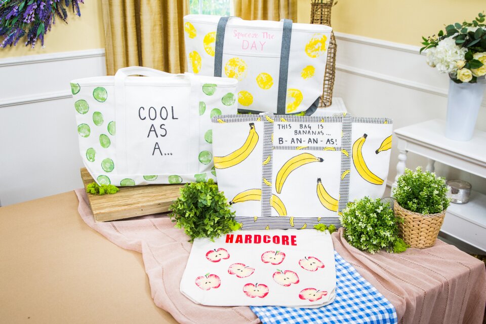 DIY Stamped Farmer's Market Bag