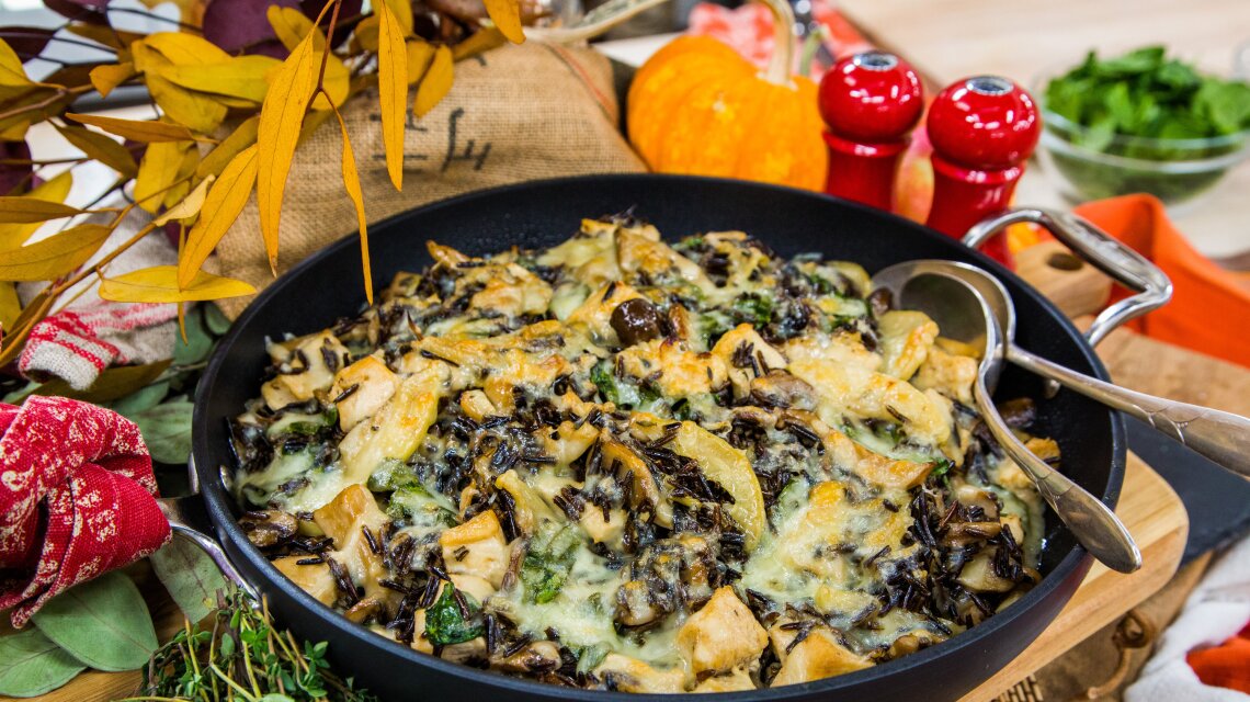 One-Pan Autumn Vegetable And Mushroom Rice Casserole