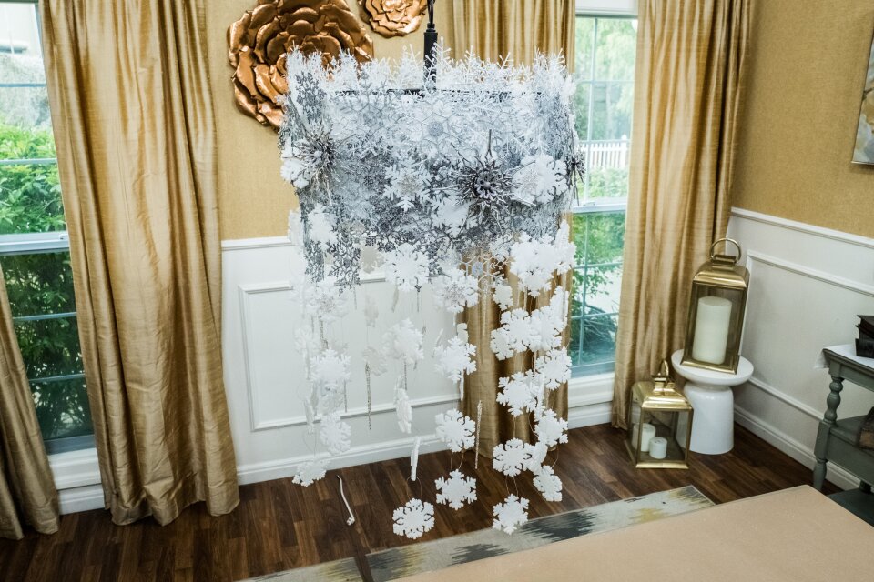 DIY Snowflake Chandelier
