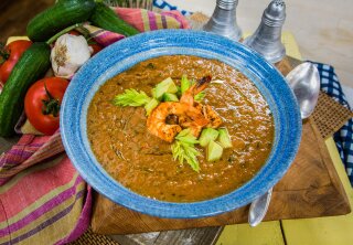 Gazpacho with Grilled Shrimp & Avocado - Home & Family