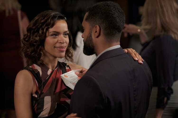 Hallmark Fall Into Love 2026: Full Schedule, Premiere Dates + Filming Locations Alvina August and Nathan Witte doing romantic dance in Falling Into Place movie