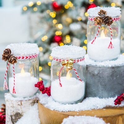DIY Pine Cone Christmas Candles