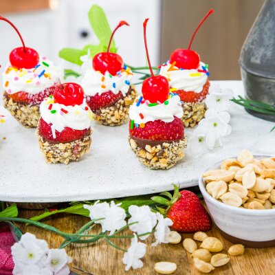 Banana Split Stuffed Strawberries