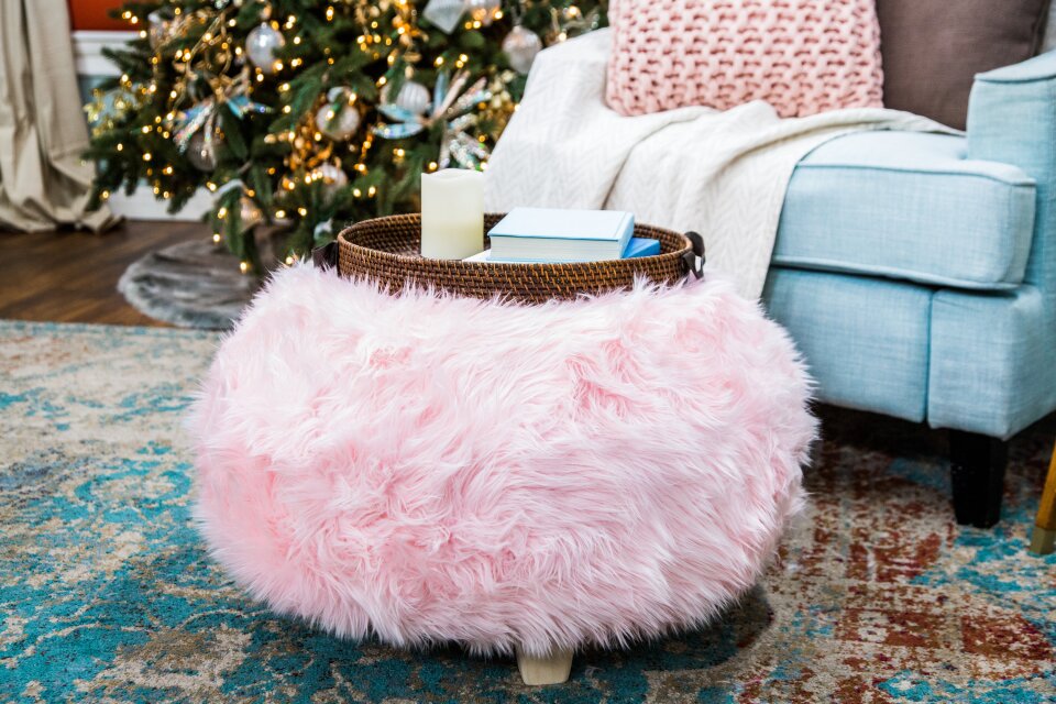 DIY Fuzzy Tire Ottoman