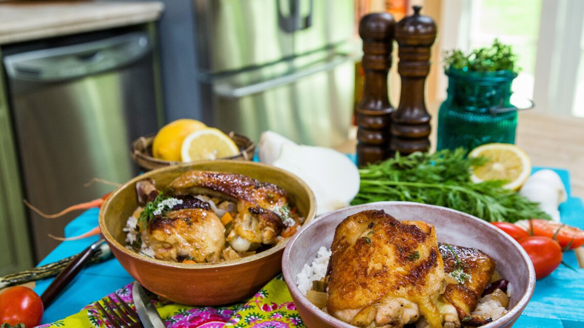 Gwendolyn's Jamaican Brown Stew with Chicken & Peas